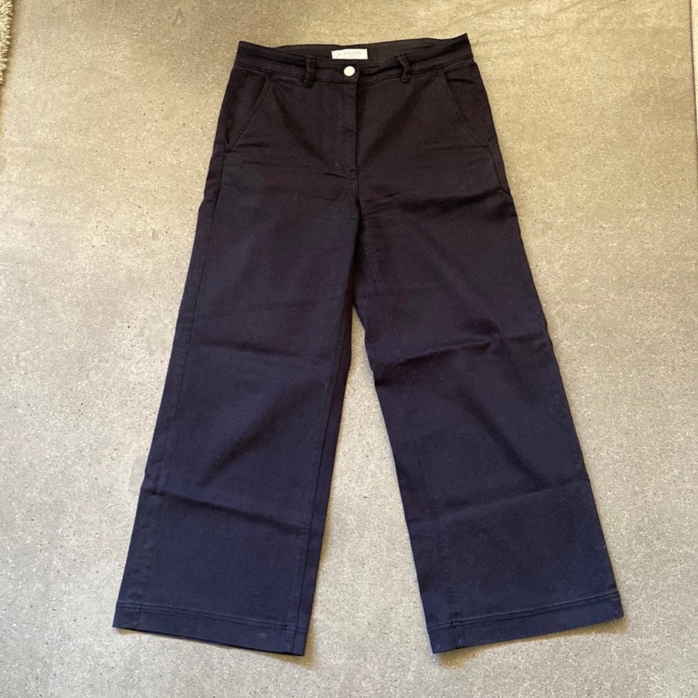 Everlane Wide Leg Cropped Cotton Pants